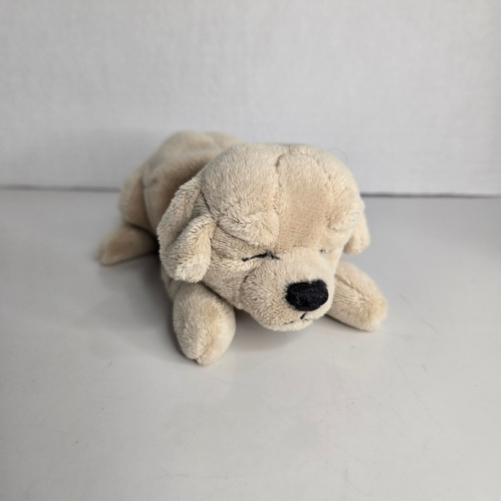 Sleeping Yellow Lab Golden Retriever Puppy Dog Plush Stuffed Animal 7"